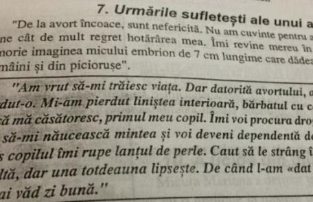 Ce învață liceenii la orele de religie. Fragmente halucinante: Avortul duce la dependență de droguri