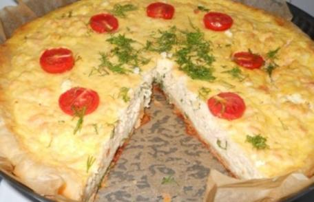 Tartă cu somon afumat