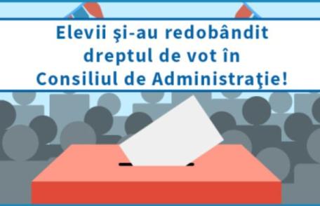 Elevii și-au redobândit dreptul de vot în Consiliul de Administrație!  