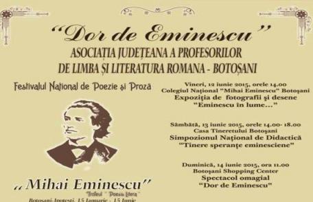 Concursul Naţional „Mihai Eminescu”, ediţia a IV-a. Află unde şi când are loc decernarea trofeului „Poesis Litera”?