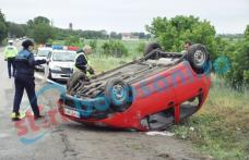 Accident grav la Cucorăni! O şoferiţă s-a dat cu maşina peste cap, pe drumul Botoşani-Dorohoi!