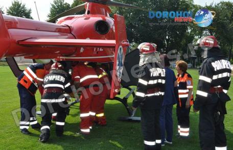Bărbat din Dorohoi preluat de urgență de un elicopter SMURD după ce a suferit un infarct – FOTO