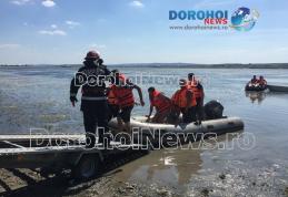 Desfășurare de forțe a pompierilor dorohoieni pe lacul de acumulare Rogojești - FOTO