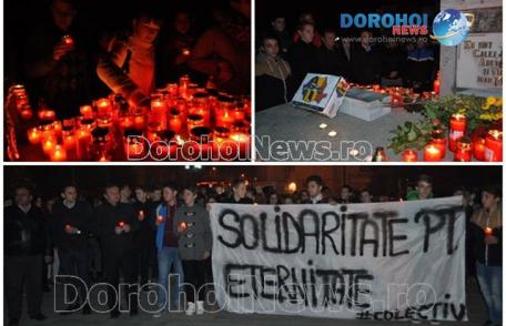 Mobilizare fără precedent la Dorohoi. Peste 500 de oameni la MARŞUL de solidaritate cu victimele din Club Colectiv VIDEO /FOTO