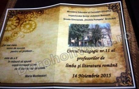 Cercul pedagogic nr. 11 al profesorilor de Limba română desfăşurat la Broscăuţi - FOTO