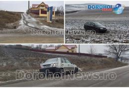 Mașini avariate! Capcană pentru șoferi la intrarea în Cervicești dinspre municipiul Dorohoi - FOTO