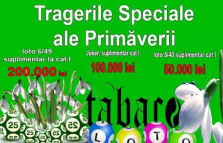 Loteria Română organizează, duminică, Tragerile Speciale Loto ale Primăverii