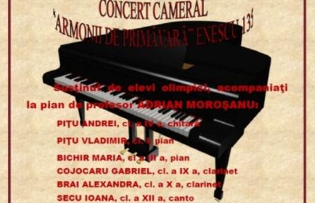 Concert cameral „Armonii de primavară” la Muzeul Memorial GEORGE ENESCU Dorohoi. Vezi detalii!