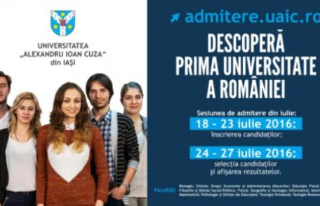 NOU! Înscrieri online la admiterea în Iași: Universitatea „Alexandru Ioan Cuza” oferă 3500 de locuri