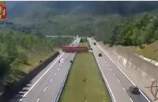 Şofer român, pericol public în Italia. A întors TIR-ul pe o autostradă intens circulată din Italia