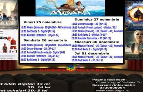 Vezi ce filme vor rula la Cinema „MELODIA” Dorohoi, în săptămâna 25 noiembrie – 1 decembrie – FOTO