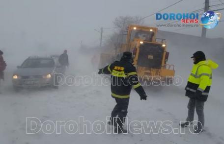 Intervenție a autorităților pentru deblocarea drumurilor. Vezi video de la ieșirea din Dorohoi! - VIDEO