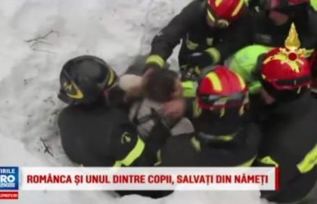 Românca dată disparută după avalanșa din Italia și fiul ei, găsiți în viață. Vezi VIDEO cu operațiunea de salvare!