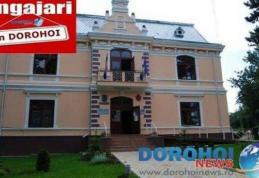 Primăria municipiului Dorohoi scoate la concurs noi locuri de muncă. Vezi detalii!