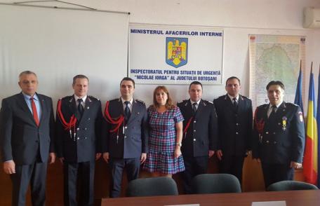 Patru angajați ai ISU Botoșani avansați înainte de termen, de Ziua Protecției Civile din România