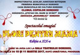 Clubul Copiilor Dorohoi: Concert omagial „Flori pentru mama”, ediția a XIX-a. Vezi programul!