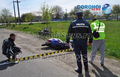 Tânăr motociclist ajuns la spital după ce s-a izbit într-o mașină pe drumul Dorohoi - Botoșani – FOTO