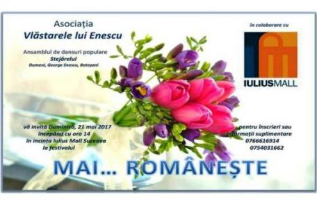 Asociația Vlăstarele lui Enescu vă invită la Festivalul  Mai…. Româneşte