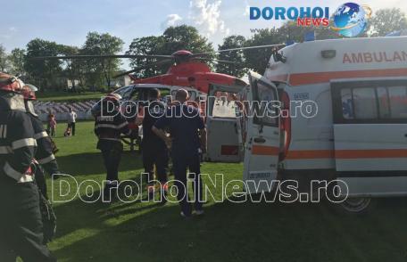 Elicopter SMURD solicitat pentru a prelua de la Dorohoi un bărbat cu probleme pulmonare – FOTO