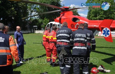 Elicopter SMURD solicitat pentru a prelua un bărbat cu insuficiență renală de la Dorohoi – FOTO