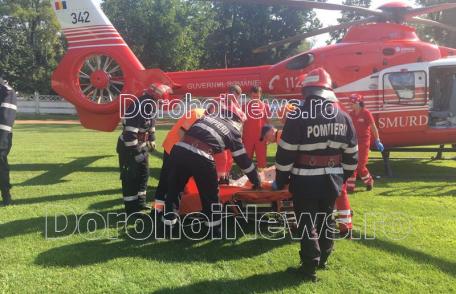 Bărbat cu infarct miocardic acut transportat cu elicopterul SMURD de la Dorohoi la Iași - FOTO