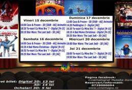 Vezi ce filme vor rula la Cinema „MELODIA” Dorohoi, în săptămâna 15 - 21 decembrie – FOTO