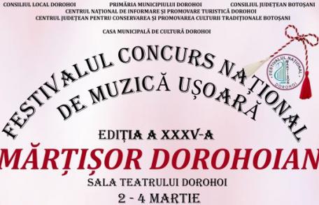 Află programul Festivalului Național de Muzică Ușoară „Mărțișor Dorohoian” 2018