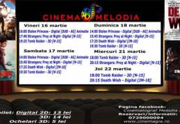 Vezi ce filme vor rula la Cinema „MELODIA” Dorohoi, în săptămâna 16 – 22 martie – FOTO