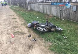 Accident la ieșirea din Dorohoi! Bărbat rănit după impactul dintre un autoturism și un moped – FOTO