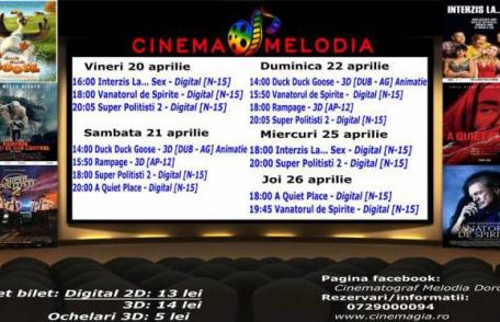 Vezi ce filme vor rula la Cinema „MELODIA” Dorohoi, în săptămâna 20 – 26 aprilie – FOTO