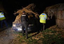 Mașină burdușită cu țigări de contrabandă descoperită de polițiștii de frontieră ascunsă sub nişte coceni de porumb - FOTO