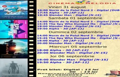 Vezi ce filme vor rula la Cinema „MELODIA” Dorohoi, în săptămâna 31 august – 6 septembrie – FOTO