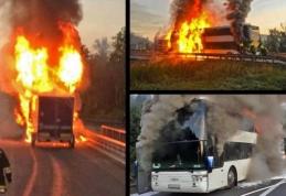 Un autocar românesc a explodat pe o autostradă din Austria