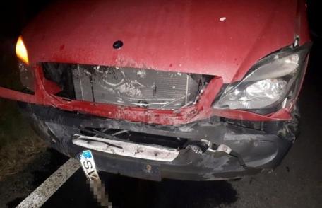 Autoutilitară puternic avariată după ce a izbit un porc mistreț pe drumul Dorohoi – Darabani - FOTO