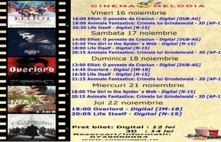 Vezi ce filme vor rula la Cinema „MELODIA” Dorohoi, în săptămâna 16 – 22 noiembrie – FOTO