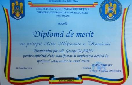 Jandarm din Botoșani recompensat cu ocazia Zilei Naţionale a României - FOTO