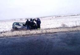 Accident GRAV pe drumul E58: O depăşire riscantă s-a terminat la spital - FOTO