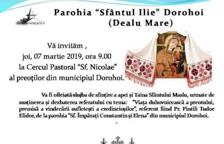 Întâlnire a preoților din Cercul Pastoral „Sf. Nicolae” Dorohoi la Parohia Dealu Mare
