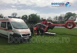 Bărbat în comă preluat de urgență de elicopterul SMURD de la Dorohoi - FOTO