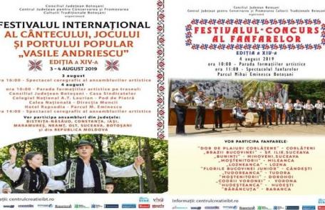 Festivalul Internaţional al Cântecului, Jocului şi Portului Popular „Vasile Andriescu” și Festivalul Fanfarelor
