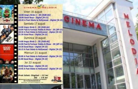 Vezi ce filme vor rula la Cinema „MELODIA” Dorohoi, în săptămâna 16 – 22 august – FOTO
