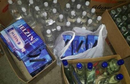 Băuturi alcoolice și țigări de contrabandă confiscate după o acțiune a polițiștilor la Săveni
