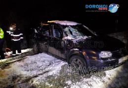 Accident feroviar la Dorohoi! Un tren marfar a lovit o mașină în care erau trei persoane - FOTO
