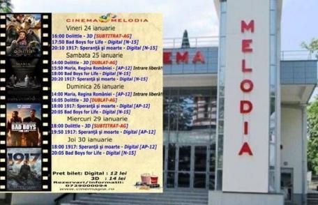 Vezi ce filme vor rula la Cinema „MELODIA” Dorohoi, în săptămâna 24 – 30 ianuarie – FOTO