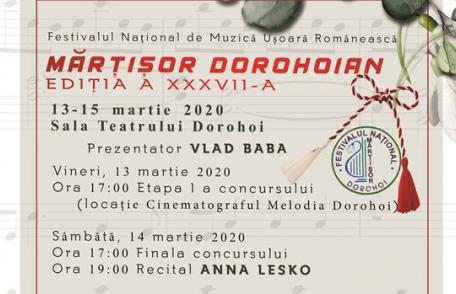 Festivalul „Mărțișor Dorohoian” 2020 - Dan Bitman și Anna Lesko vor cânta în recital!
