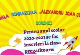 Înscrieri în clasa pregătitoare la Școala Gimnazială „Alexandru Ioan Cuza” Dorohoi