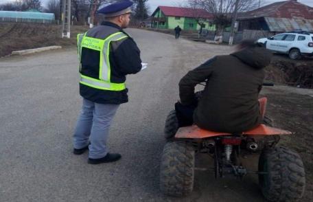 Dosar penal, în loc de mărţişor, pentru un tânăr prins băut și fără permis, pe un ATV neînmatriculat