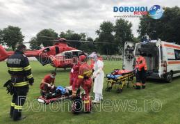 Bărbat din Hilișeu-Horia preluat de urgență de elicopterul SMURD de la Dorohoi - FOTO
