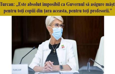 Doina Federovici: „Domnule Șoptică, nu vă jucați cu sănătatea copiilor și dascălilor noștri. Guvernul PNL nu asigură măști și dezinfectanți pentru toț