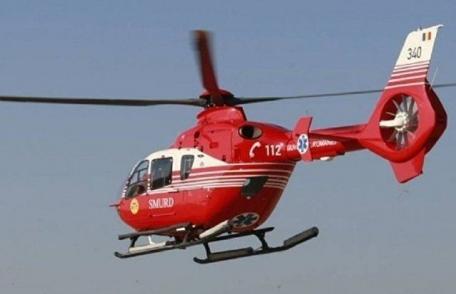 Femeie din Brăești cu traumatism cranian preluată de urgență de elicopterul SMURD